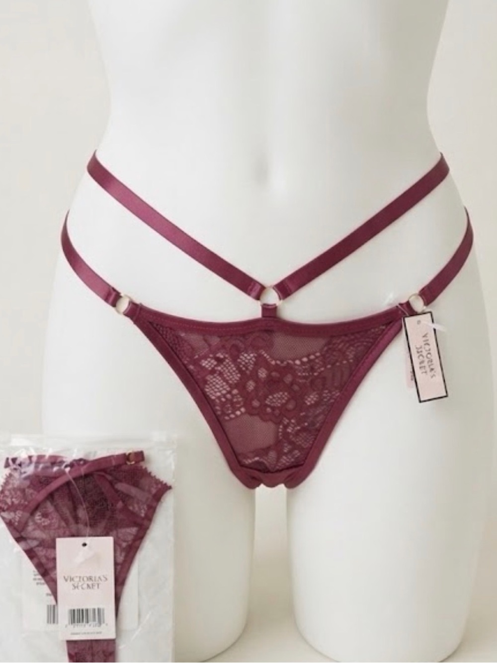 Victoria secret Burgundy Strappy Thong Panty